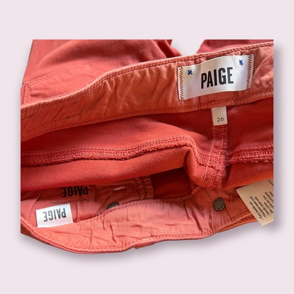 👖PAIGE Jeans Orange Ankle Zip Skinny Jeans with patches - Picture 6 of 7